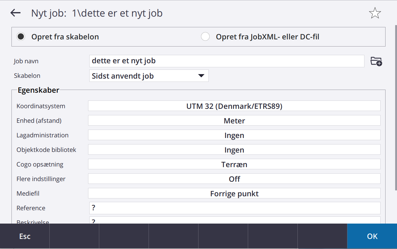 Trimble Access Nyt job